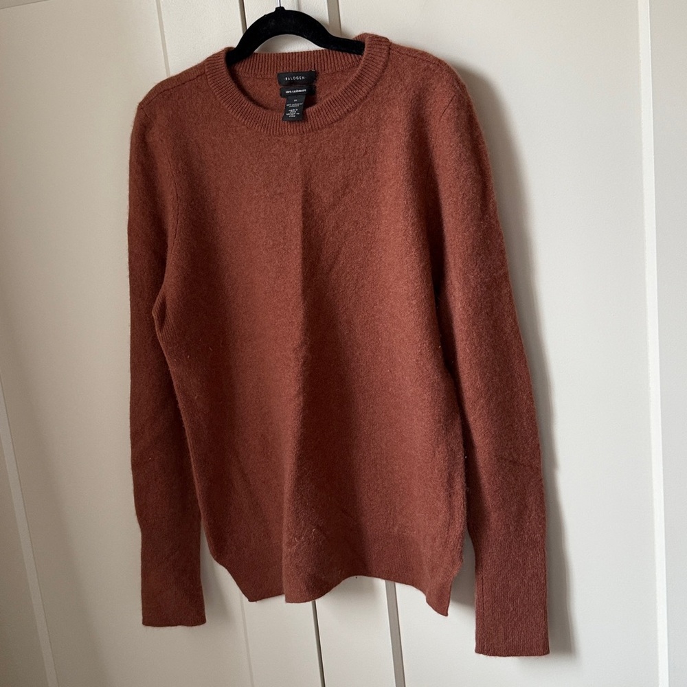 Halogen Nordstrom Rust Sequoia Cinnamon Brown 100% Cashmere Sweater